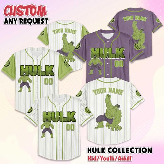 Discover Personalized The Hulk Baseball Jersey, Custom Marvel The Avengers Shirt, Disney Baseball Team Outfit, Gift for Fans