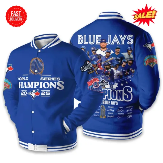 Discover 2025 Blue Jay World Series Champions Baseball Jacket