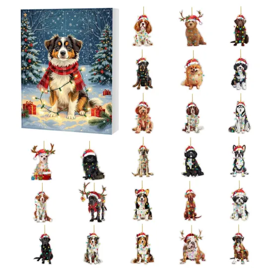 Discover Countdown Christmas Hat Dog Advent Calendar – 24 Days of Festive 2D Blind Boxes