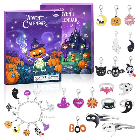 Discover 2Pcs Countdown Bracelet Charm Advent Calendar, 2*24 Days of Festive 3D Blind Box