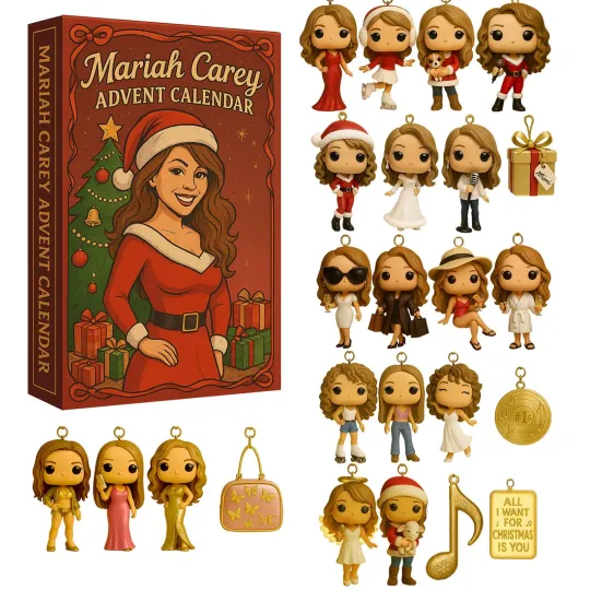 Discover Mariah Carey Is Coming 24-Day Advent Calendar Blind Acrylic Flat Pendants Gift S