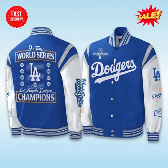 Discover Dodger 9-Times World Series Champions Baseball Jacket