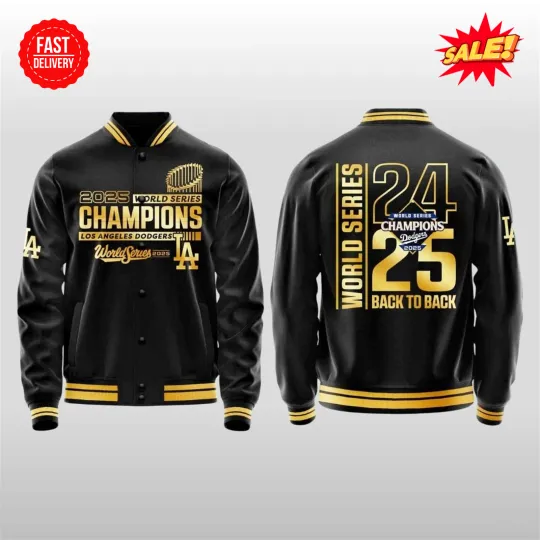 Discover 2025 LA Dodger World Champions Gold Jacket