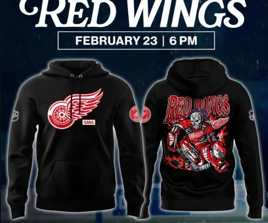 Discover Detroit Red Wing 2025 Sana Night Pullover 3D Hoodie