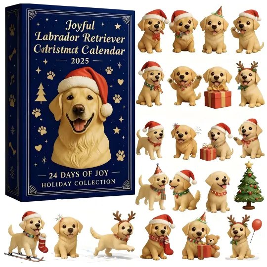 Discover Countdown Joyful Labrador Retriever Advent Calendar 2025, 24 Days 2D Blind Boxes