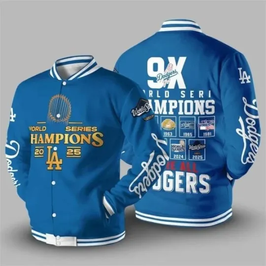 Dodgers 9X World Series Champions 2025 Baseball Jacket