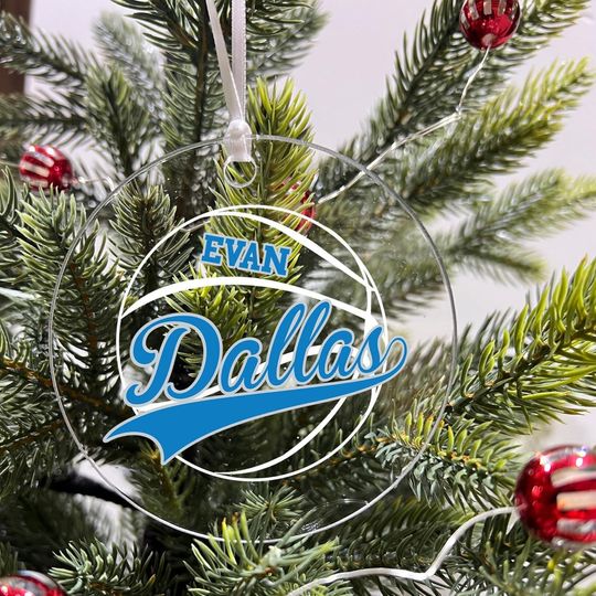 Discover Personalized Basketball Sports Team Acrylic Ornament - Dallas Christmas Tree Decoration