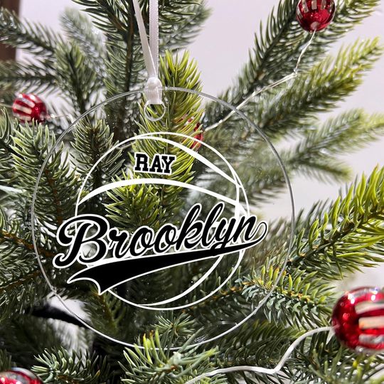 Discover Personalized Basketball Sports Team Acrylic Ornament - Xmas Holiday Tree Hanging Decoration - Brooklyn
