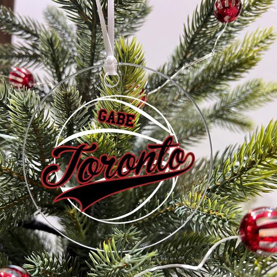 Discover Personalized Basketball Sports Team Acrylic Ornament - Toronto Christmas Tree Decoration 3.5"