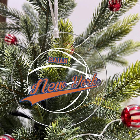 Discover Personalized Basketball Team Acrylic Ornament - Christmas Tree Hanging Decoration - New York Fan Keep sake