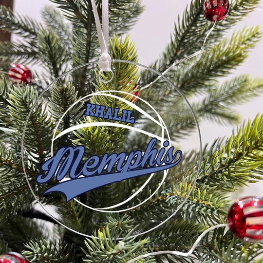 Discover Personalized Basketball Sports Team Acrylic Ornament - Memphis 3.5" Holiday Christmas Tree Decoration