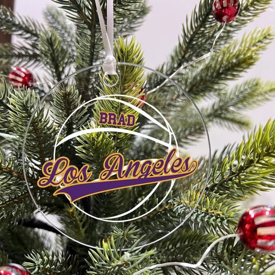 Discover Personalized Basketball Sports Team Acrylic Holiday Ornament - 3.5" Christmas Tree Hanging Decor