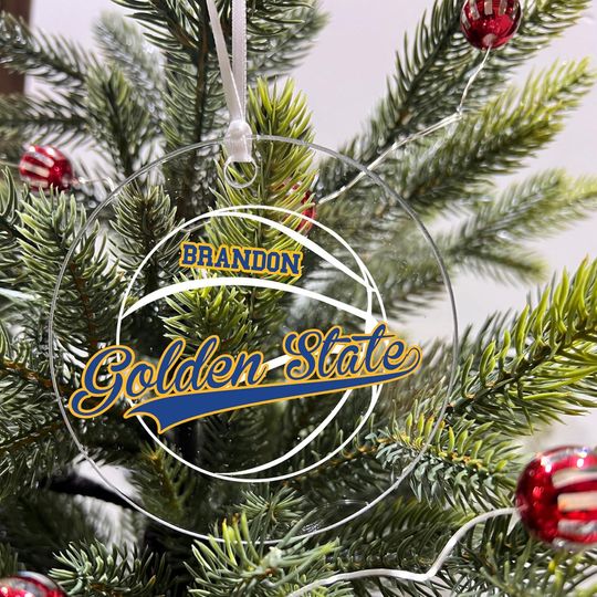 Discover Personalized Basketball Sports Team Acrylic Ornament – Golden State, Holiday Tree Decor