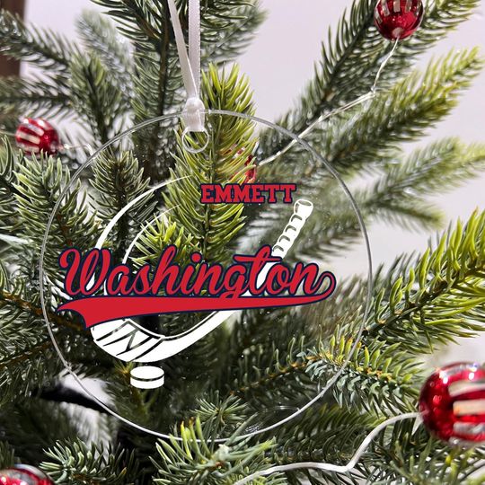 Discover Personalized Hockey Sports Team Acrylic Ornaments - Christmas Keepsake,Holiday Tree Decoration - Washington
