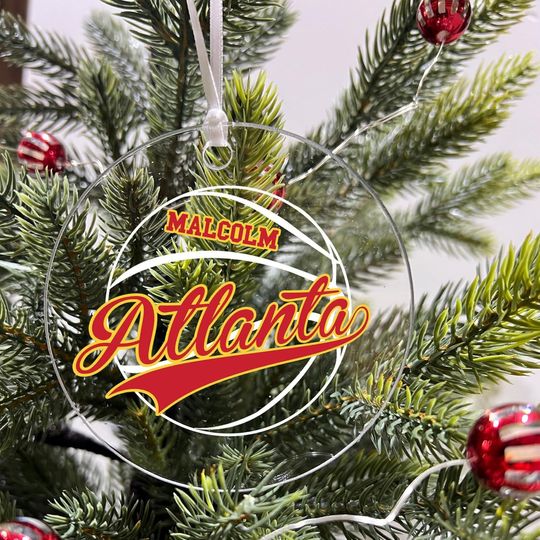 Discover Personalized Basketball Sports Team Acrylic Ornament - Christmas Tree Decoration - Atlanta