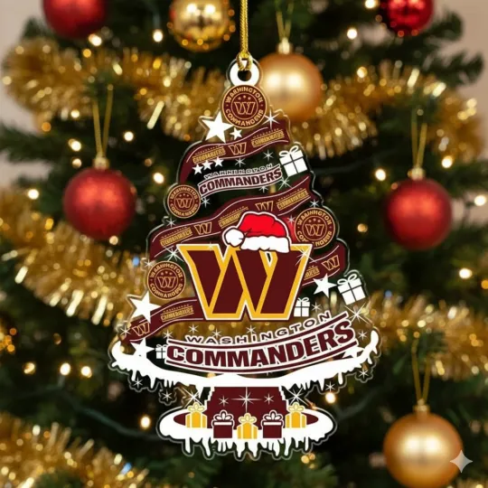 Discover washinton commander christmas ornament, clear home décor, redskins