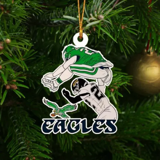 Discover Philadelphia Eagles christmas ornament, Saquon Barkley, fly eagle fly