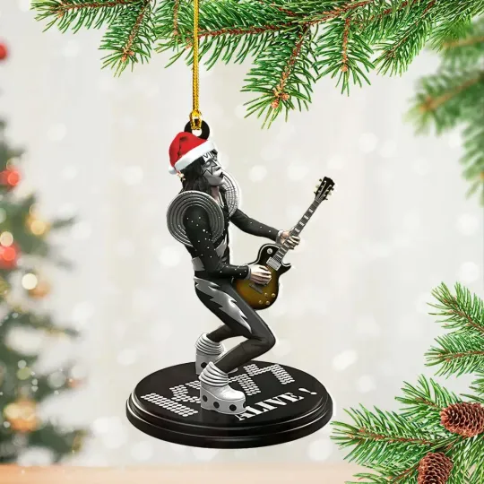 Discover Ace Frehley 2025 Christmas Acrylic Ornament 2d flat, stocking stuffer