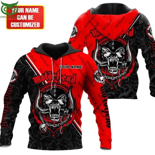 Custom Name Motorhead Tattoo All Over Printed 3D Hoodie Motorhead Band