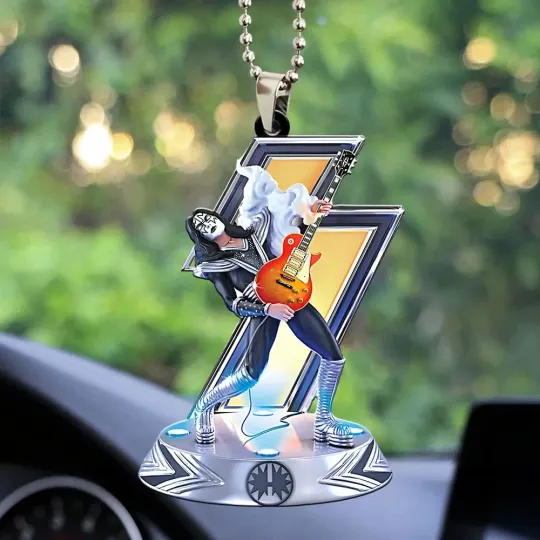 Discover Ace Frehley 2D Flat  Acrylic Car Ornament or Christmas Hanging tree