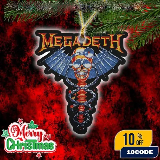 Discover Megadeth Vic Rattlehead Christmas Ornament Acrylic Holiday Decoration Blue Skull