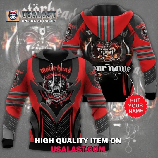 Motorhead Rock Band 3D Hoodie For Unisex Gift For Rock Fan