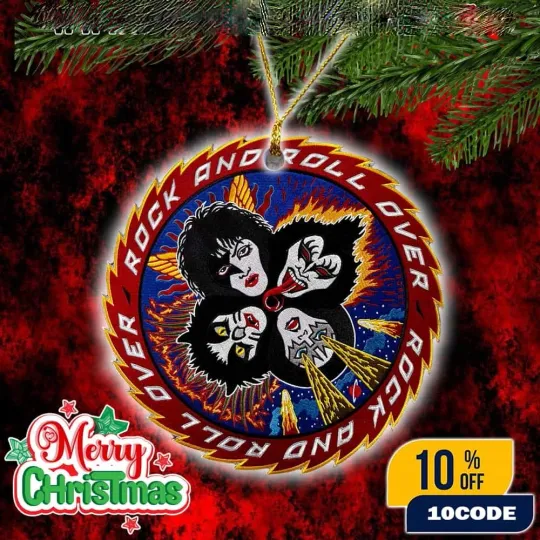 Discover Kiss Rock And Roll Over Christmas Ornament Band Faces Makeup Design Holiday Decor