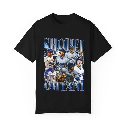 Discover Fan Inspired Shohei Ohtani Unisex Garment-Dyed T-shirt | Baseball Fan Apparel, Sports Gift, Casual Wear, Unique Graphic Tee, Dodger Shirt