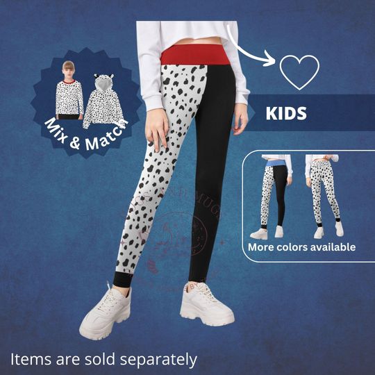 Discover Dalmatian Costume Leggings: Kids Dog Spots Cosplay Party