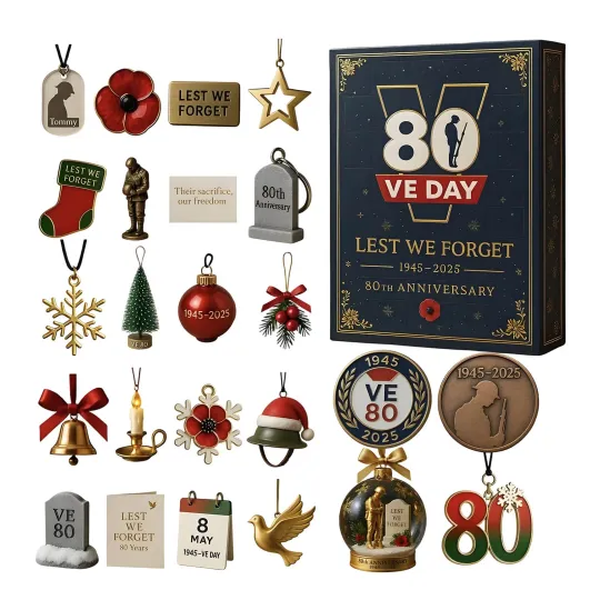 Discover 80 VE Day Countdown Lest We Forget Advent Calendar 2025 – 24 Days 2D Blind Boxes