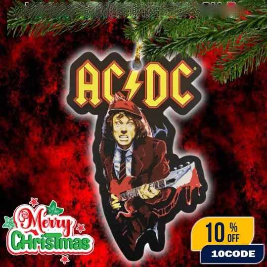 Discover AC DC Angus Young Christmas Ornament Holiday Decoration Gibson SG Guitar Design