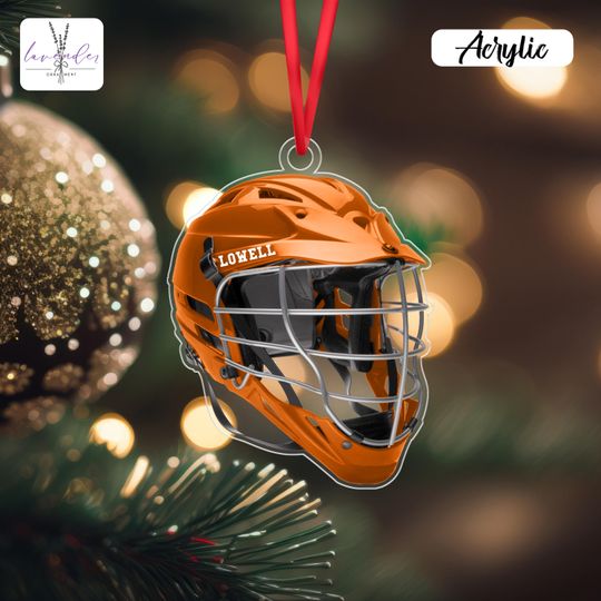 Discover Personalized Football Helmet Acrylic Ornament, Custom Name & Number