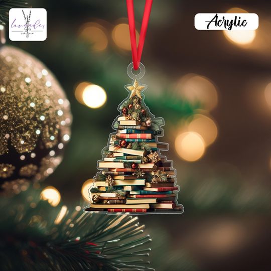 Discover Personalized Book Christmas Tree Ornament, Book Lover Gift