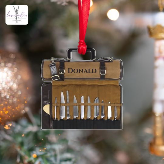 Discover Personalized Chef Knife Set Ornament, Christmas Kitchen Decor