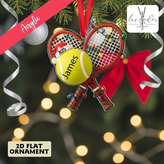 Discover Personalized Tennis Acrylic Ornaments, Custom Sports Christmas Decoration Ornaments, Tennis Player Gift,Unique Holiday Keepsake Gift Acrylic
