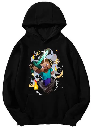 Minecraft Steve Hero Hoodie -Design Unisex Hooded Sweatshirt