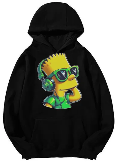 Unisex Bart Simpson Music Graphic Hoodie – The Simpsons Streetwear