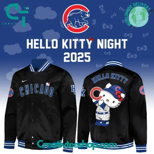 Discover Cubs x Hello Kitty Night 2025 Special Baseball Jacket