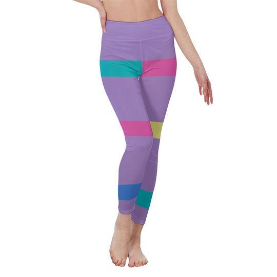 Purple Striped DJ Cat Leggings, Adult Music Costume