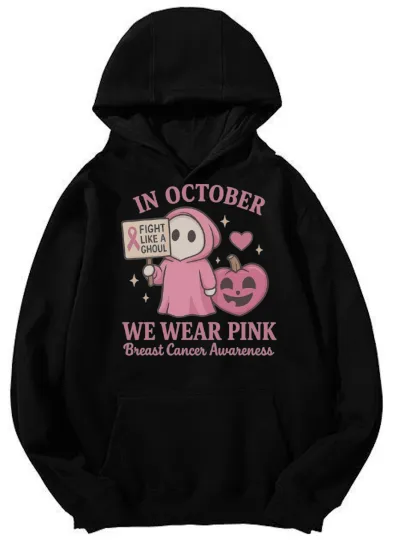 Discover Breast Cancer Awareness "Fight Like a Ghoul" Graphic Hoodie