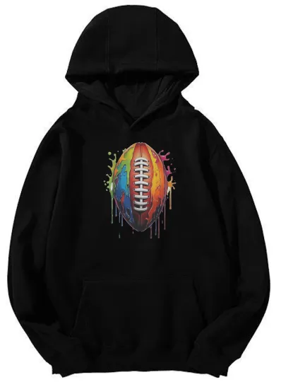 Discover Colorful Football Graphic Hoodie