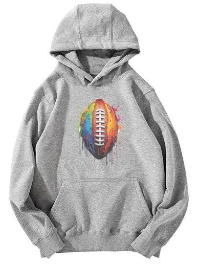 Discover Colorful Splatter Football Graphic Hoodie