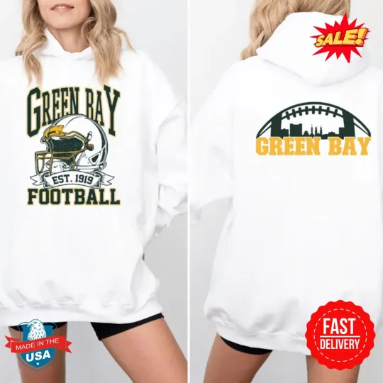 Discover Green Bayy Football Hoodie, Retro Helmet Est 1919 Tee