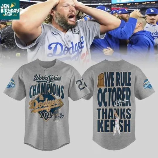 Discover LA Dodgers Champions World Series Thank Kersh 2025 Baseball Jersey