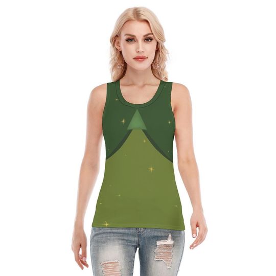 Discover Fauna Fairy Running Costume Tank Top, Green Cosplay Racerback