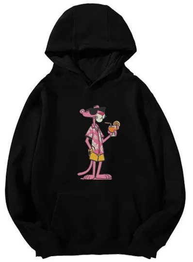 Pink Panther Vacation Hoodie Unisex Pullover Cartoon Graphic Sweatshirt