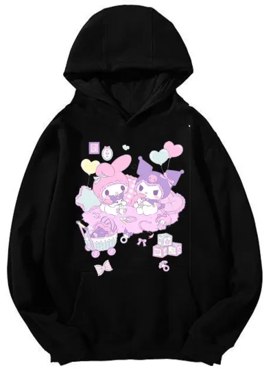 My Melody & Kuromi Babycore Hoodie - Sanrio Character Duo Design Unisex Hoodie