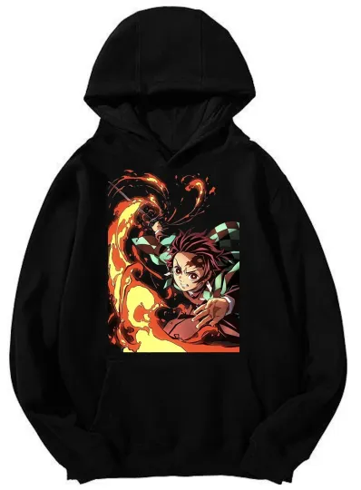 Discover Tanjiror Kamado Demon Hoodie -  Hinokami Kagura Design Unisex Pullover