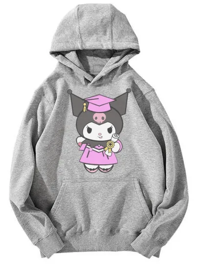 Kuromi Graduation Cartoon Graphic Hoodie