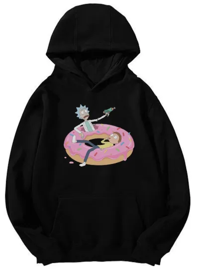 Discover Unisex Cartoon Donut Battle Hoodie Pullover | Funny Streetwear Sweatshirt